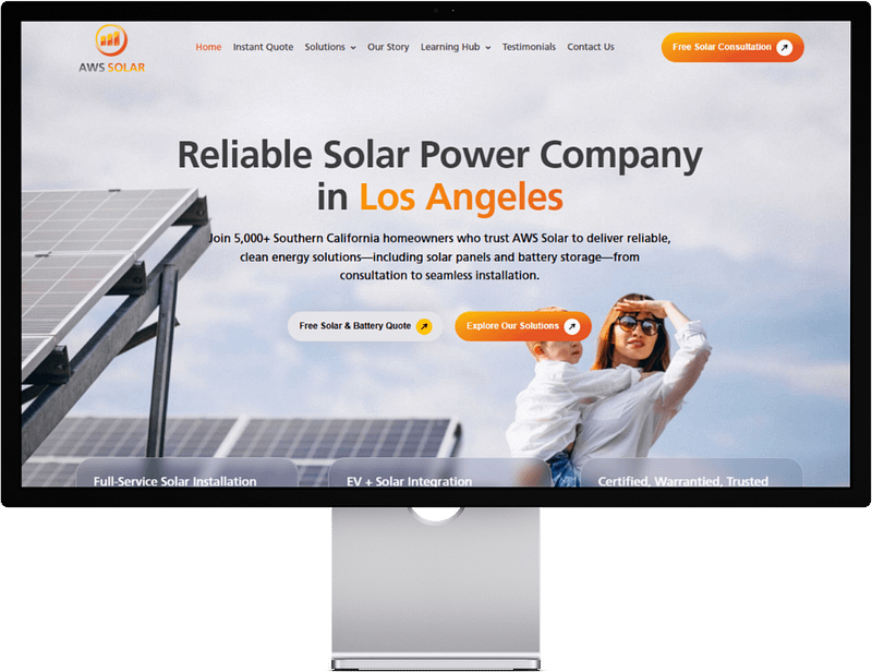 solar installer landing page
